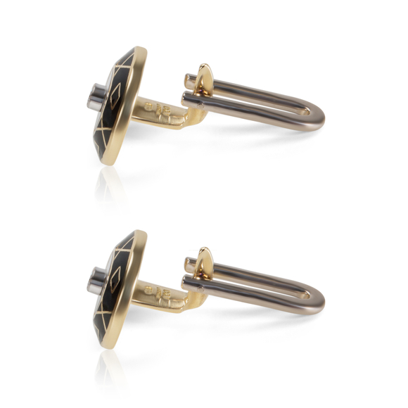 Deakin & Francis Diamond Men's Cufflinks Set in 18k Yellow Gold (0.25 CTW) - Picture 2 of 3